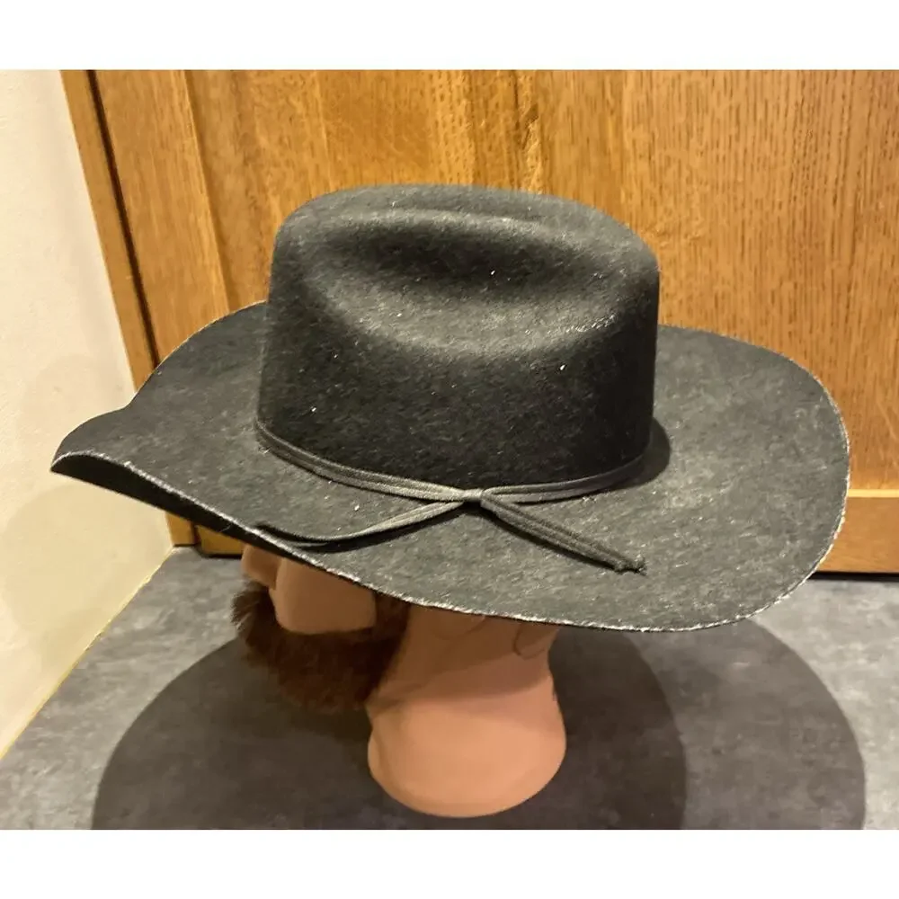 Resistol Youth Black Wool Cowboy Hat One Size Western Rodeo Self Conforming